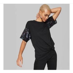 Wild Fable™ Black Oversized Sequin T-Shirt